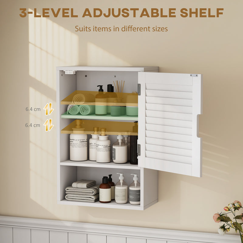 40 cm louvred bathroom wall cabinet in white – image 5