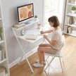 HOMCOM 70 cm Folding Computer Desk with Monitor Shelf - White – view 8
