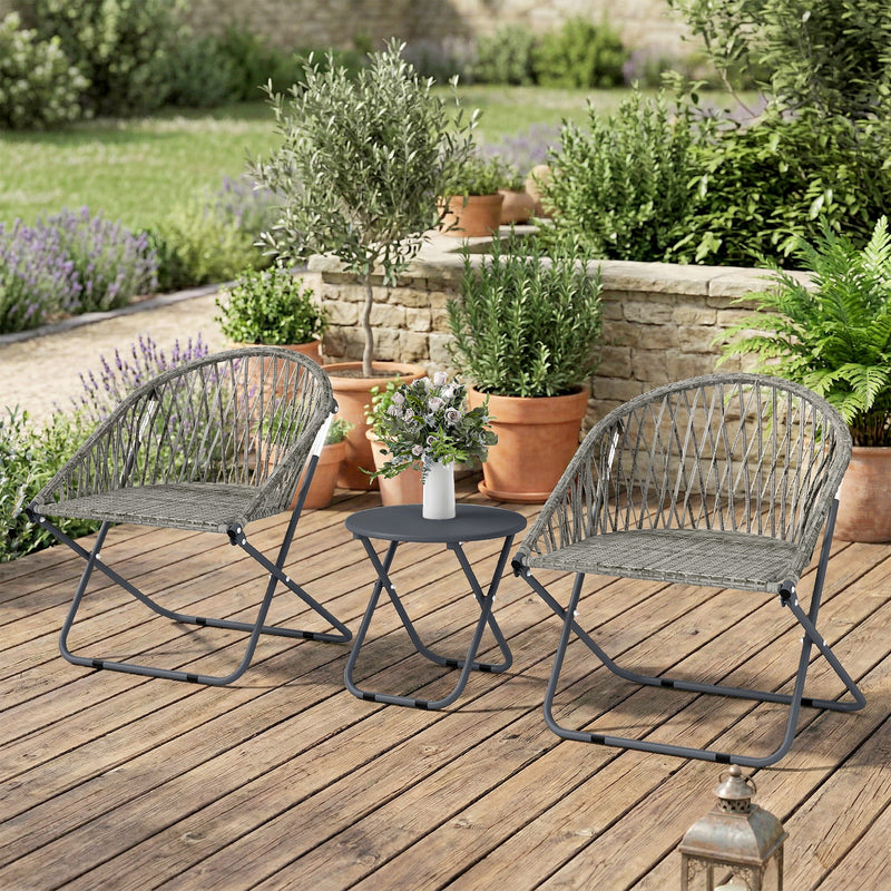 Folding rattan bistro set – image 9