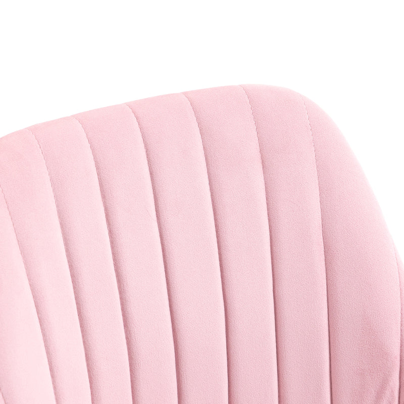 Vinsetto Velvet-Feel Armless Office Chair - Pink – view 8