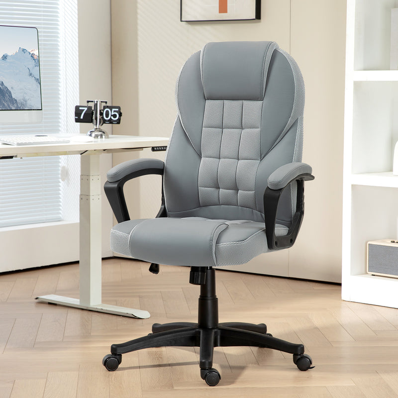 Faux leather office chair – grey – image 2