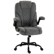 HOMCOM Office Chair, Ergonomic Desk Chair with Flip-up Armrest, Pocket Springs, Swivel Wheels, Adjustable Height, Grey