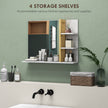 White bamboo panel bathroom mirror – image 4