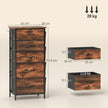 5-drawer fabric chest with side pockets – image 3