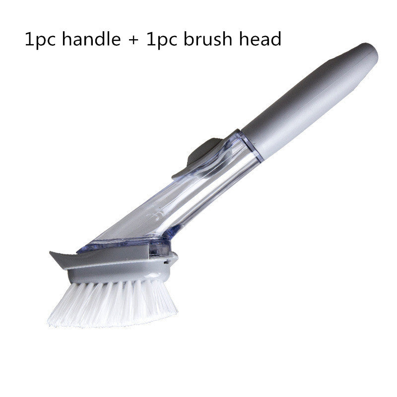 Long Handle Hydraulic Pot Brush – Kitchen Cleaning Brush with Soap Dispenser