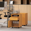 Mobile filing cabinet – natural wood – image 9
