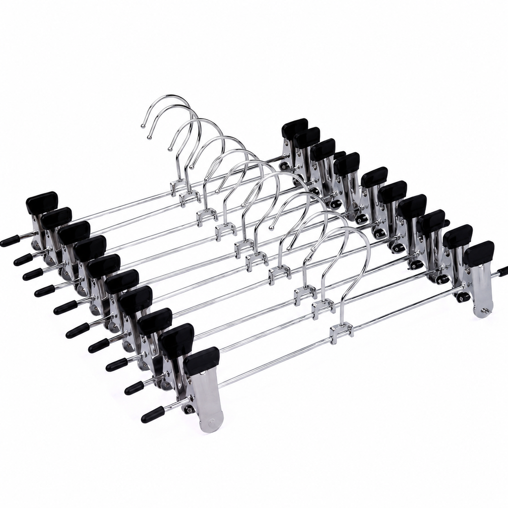 10pcs Non-slip Metal Clothes Hangers with Clips