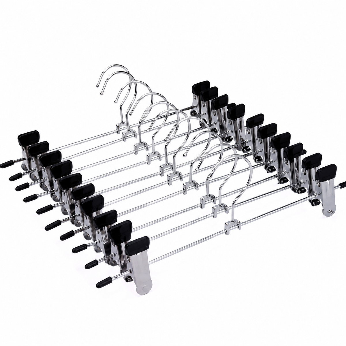 10pcs Non-slip Metal Clothes Hangers with Clips