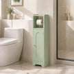 HOMCOM Small Bathroom Storage Cabinet with Toilet Roll Holder - Light Green – view 8