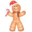 8ft Gingerbread Man Christmas Inflatable on a white background