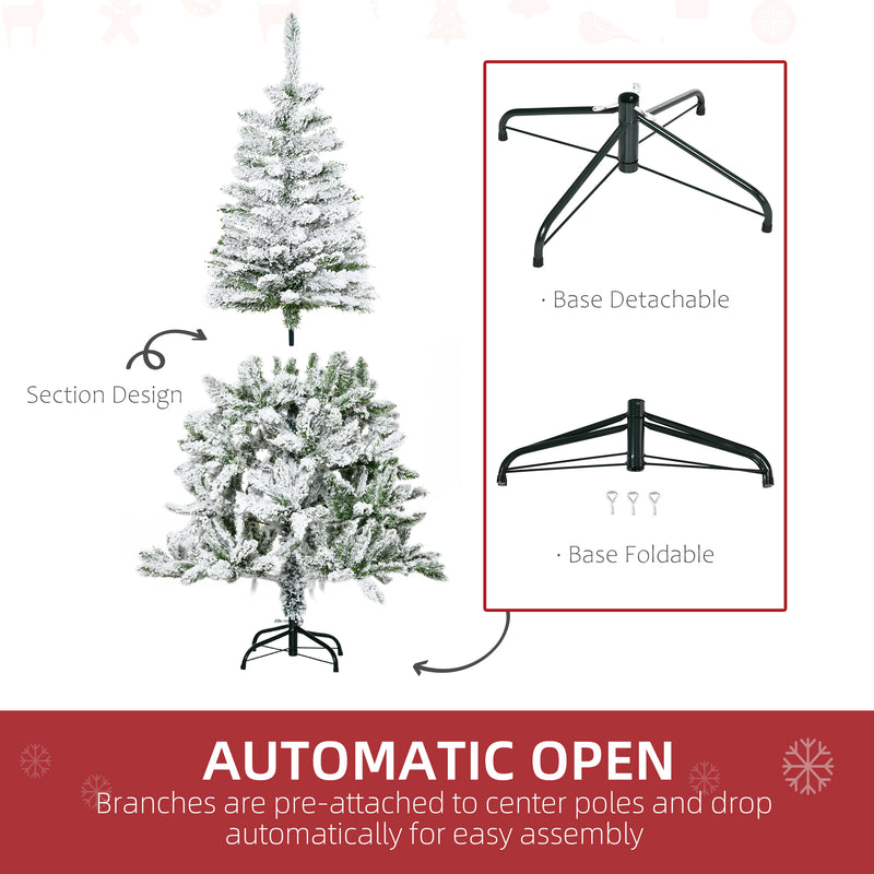5ft snow-flocked pine Christmas tree – image 6