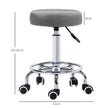 Grey round rolling stool – image 3