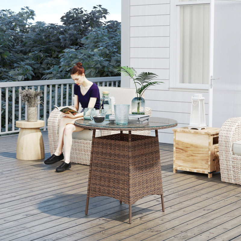 Round rattan garden table – image 2