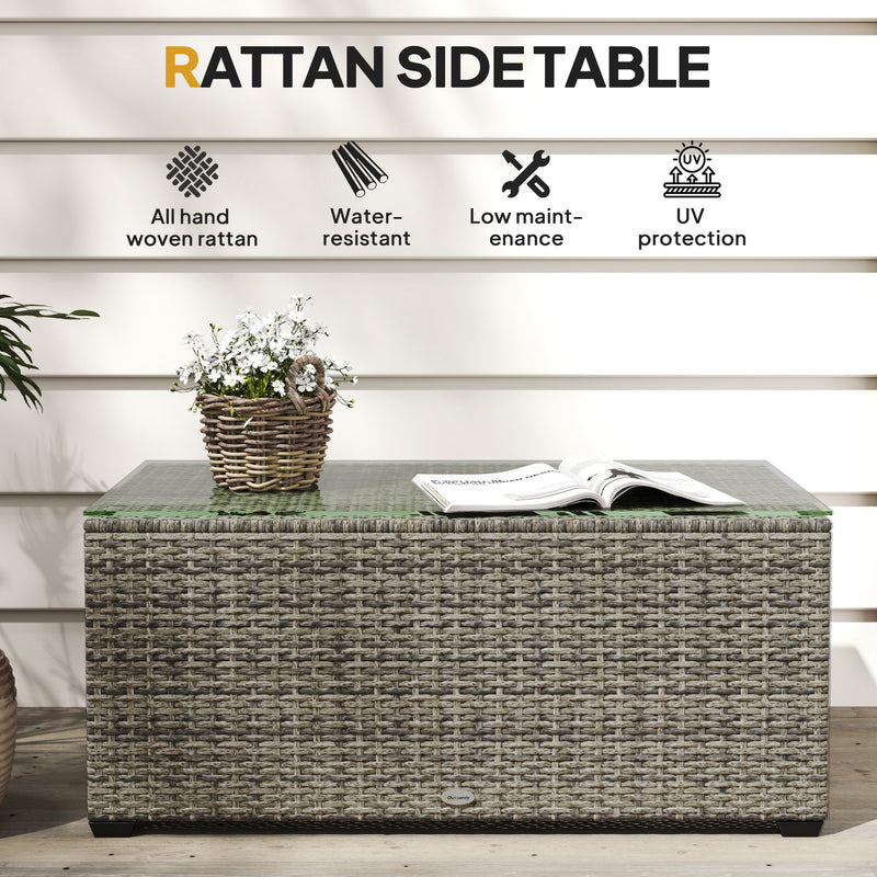 Dark grey rattan coffee table – image 4