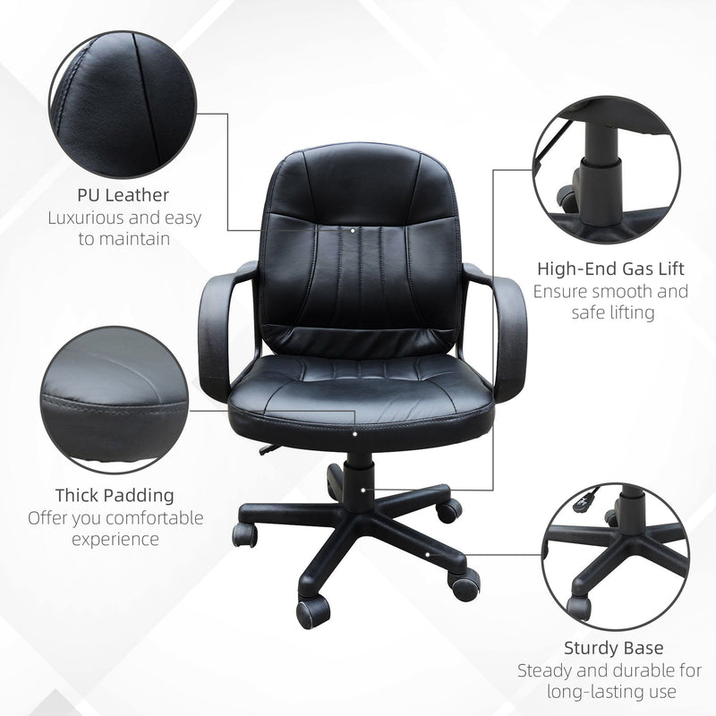 Faux leather swivel executive chair – image 6