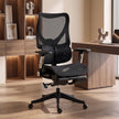 HOMCOM Ergonomic Office Chair with Lumbar Support, Mesh Reclining Desk Chair with Footrest, Adjustable High Back, Black – view 2