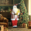 120cm Singing Santa in Red and Green in a Christmas room setting