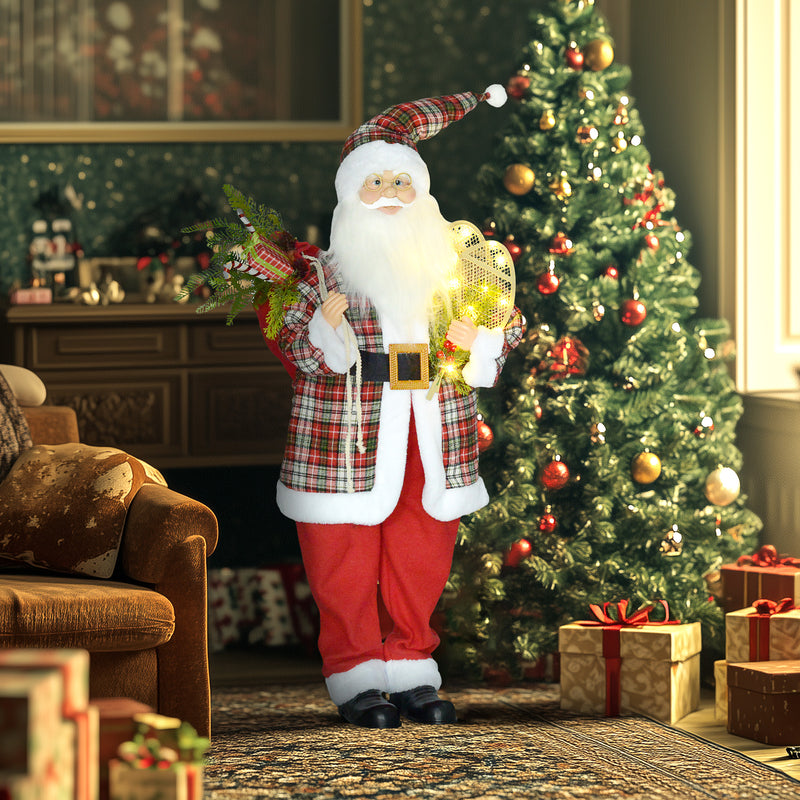 120cm Singing Santa in Red and Green in a Christmas room setting