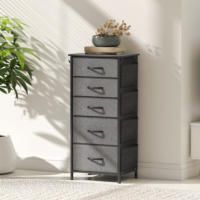 5-drawer fabric chest with side pockets – image 9