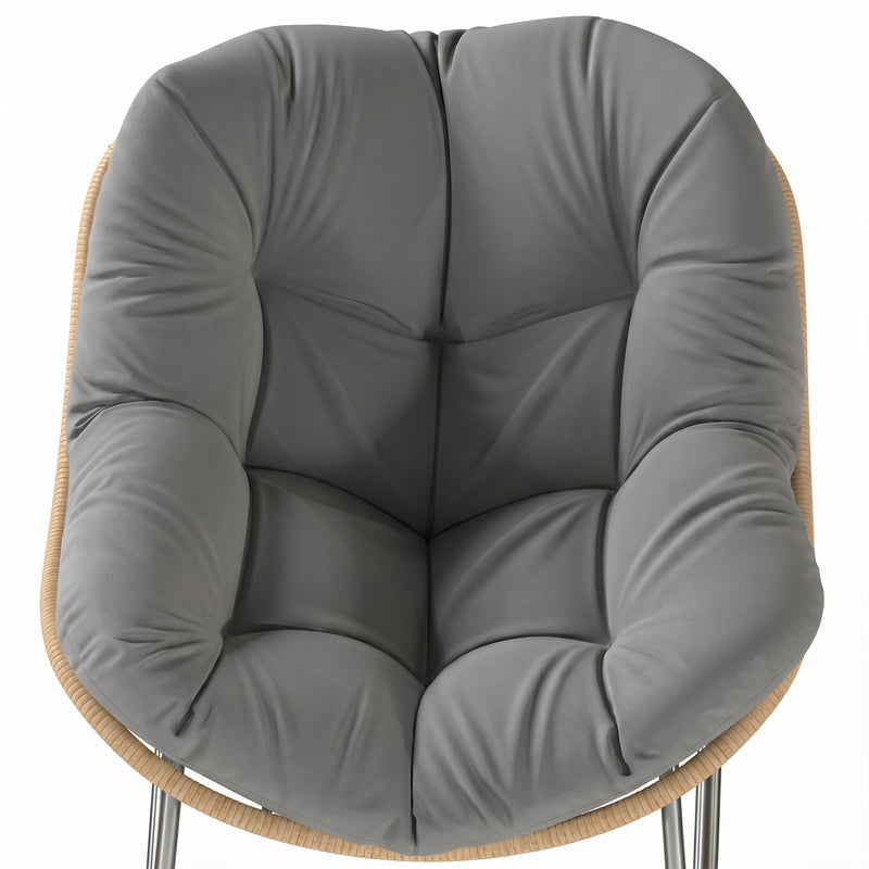 Outsunny Indoor Outdoor Rocking Chair, Oversized Rocking Egg Chair with Cushion for Living Room, Garden, Patio, Grey – view 10