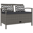 Outsunny 160L Storage Two-Seater Rattan Bench - Grey