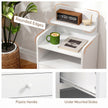 HOMCOM Bedside Cabinet, Bedside Table with Drawer and Shelf for Living Room, White – view 5