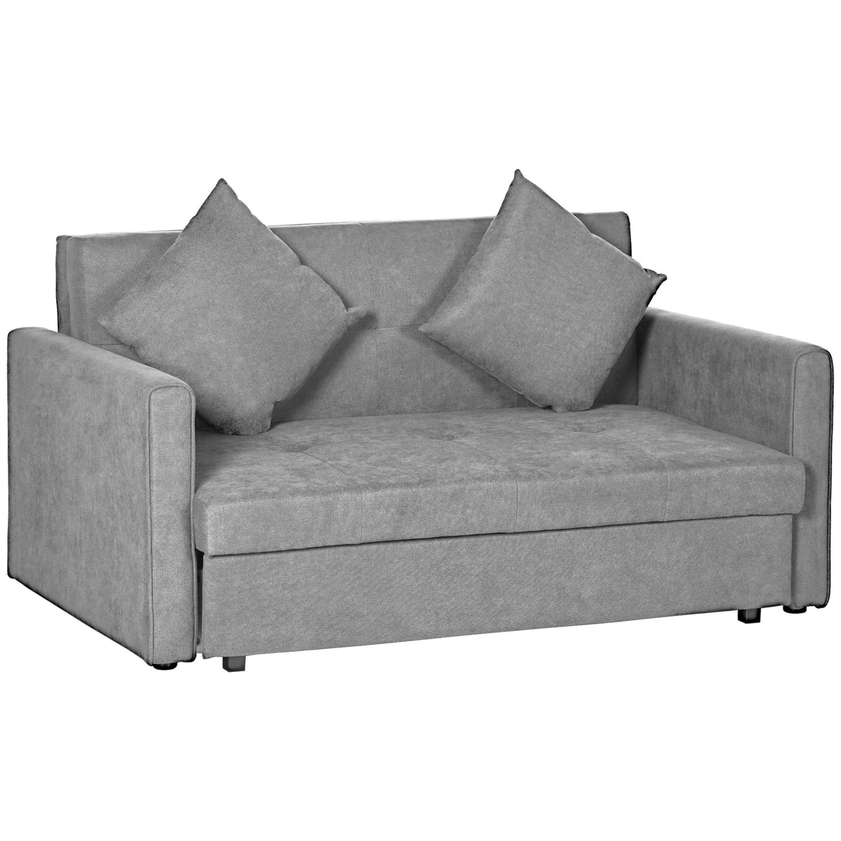 152 cm 2-Seater Sofa Bed with Hidden Storage – Grey