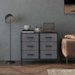 Black 6-drawer fabric chest – image 10
