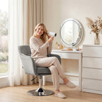 Retro Velvet Swivel Tub Chair with Steel Frame, Cushion Seat, Grey