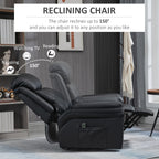 Power Lift Chair Recliner for Elderly, Electric Recliner Chair, Overstuffed Faux Leather Riser and Reclining Armchair with Remote Control, Side Pockets, for Living Room, Black