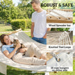 Outsunny Double Hammock 2 Person Swing Bed with Spreader Bars, Pillows, Pad, 200 x 140cm, Cream White – view 6