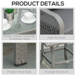 Grey rattan bistro set with glass table – image 7