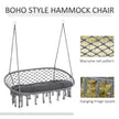 Outsunny Two-Seater Boho Macrame Hammock Swing - Grey – view 5