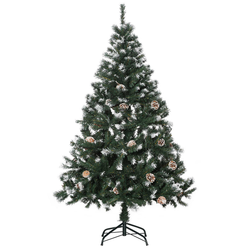 5ft snow-flecked tree with pine cones – image 10