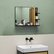 Black bamboo panel bathroom mirror – image 2