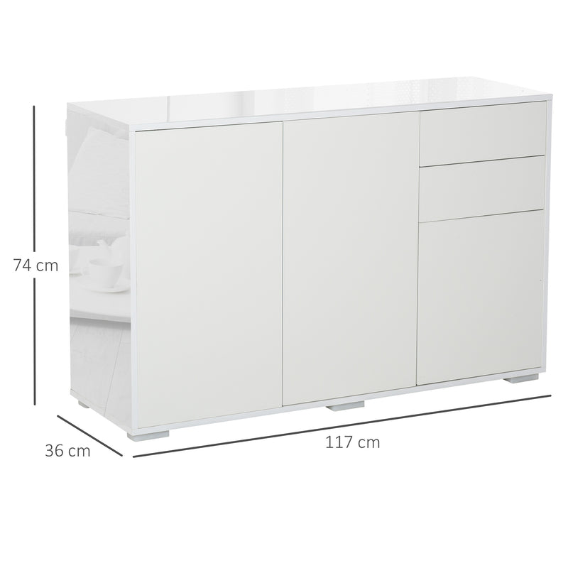 White push-open sideboard 117 cm – image 3