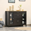 Black & oak glass door sideboard – image 9