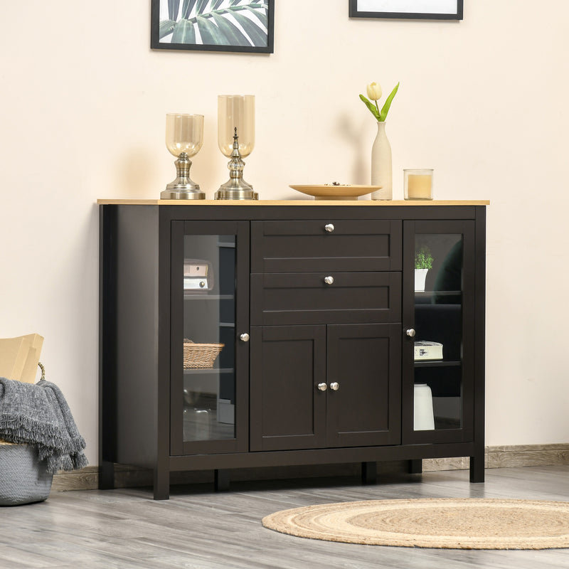 Black & oak glass door sideboard – image 9