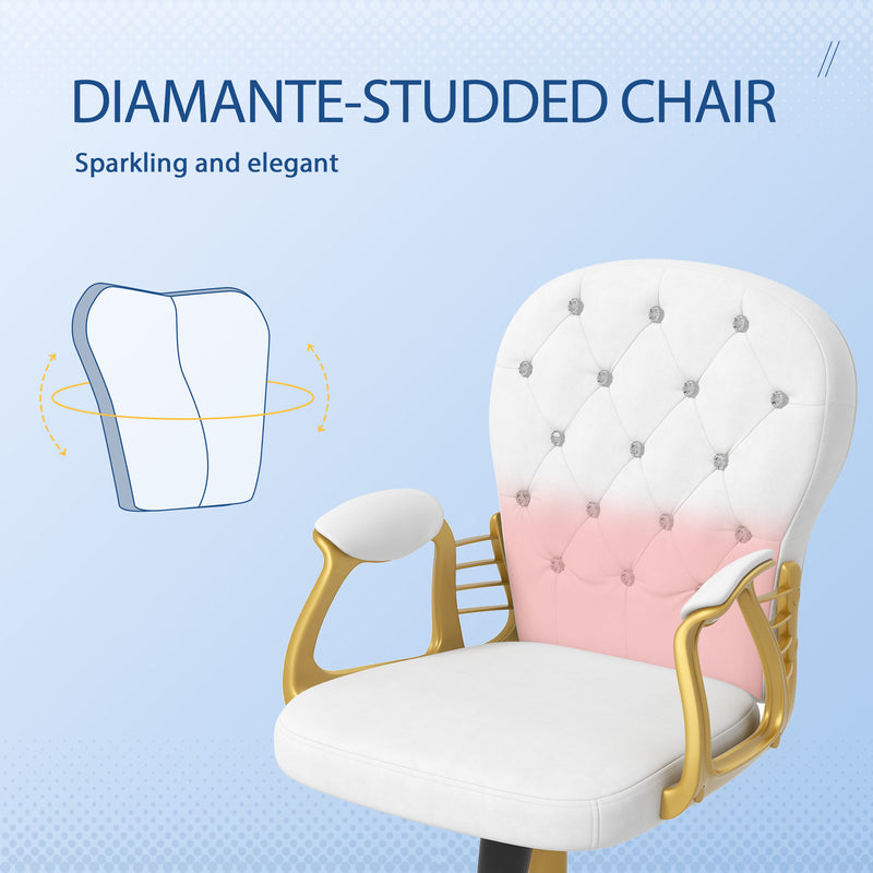 Cream velvet tufted office chair – image 8