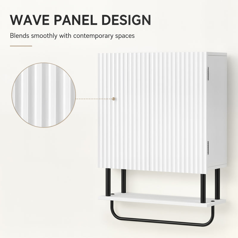 White wavy door wall cabinet – image 5