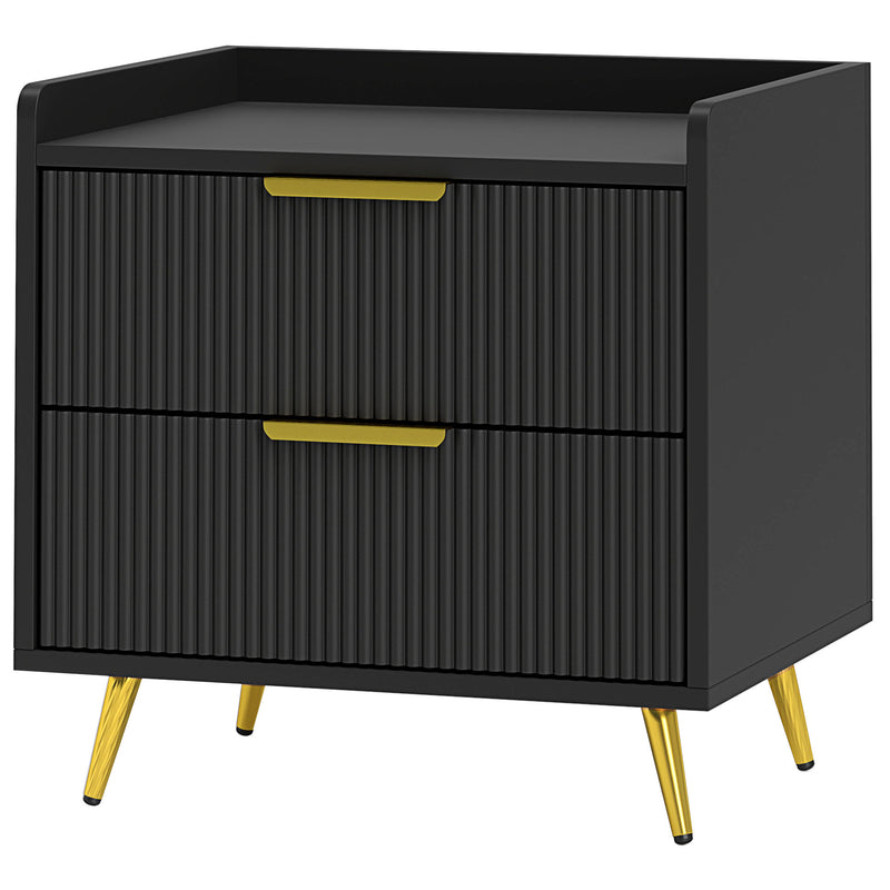 Black 2-drawer bedside table – image 10