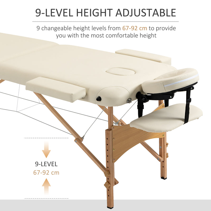 Cream folding wooden massage table – image 4