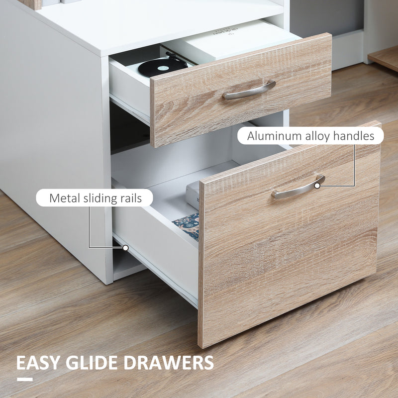 137 cm desk with drawers and printer stand – image 6
