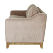 side view of the Fairmont sofa and wooden base