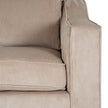 close-up of the ribbed cord fabric on the arm and seat