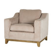 Fairmont cream cord armchair, three-quarter view
