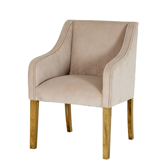 Fairmont upholstered dining armchair, three-quarter view