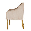 Side view showing the sloping arm and back