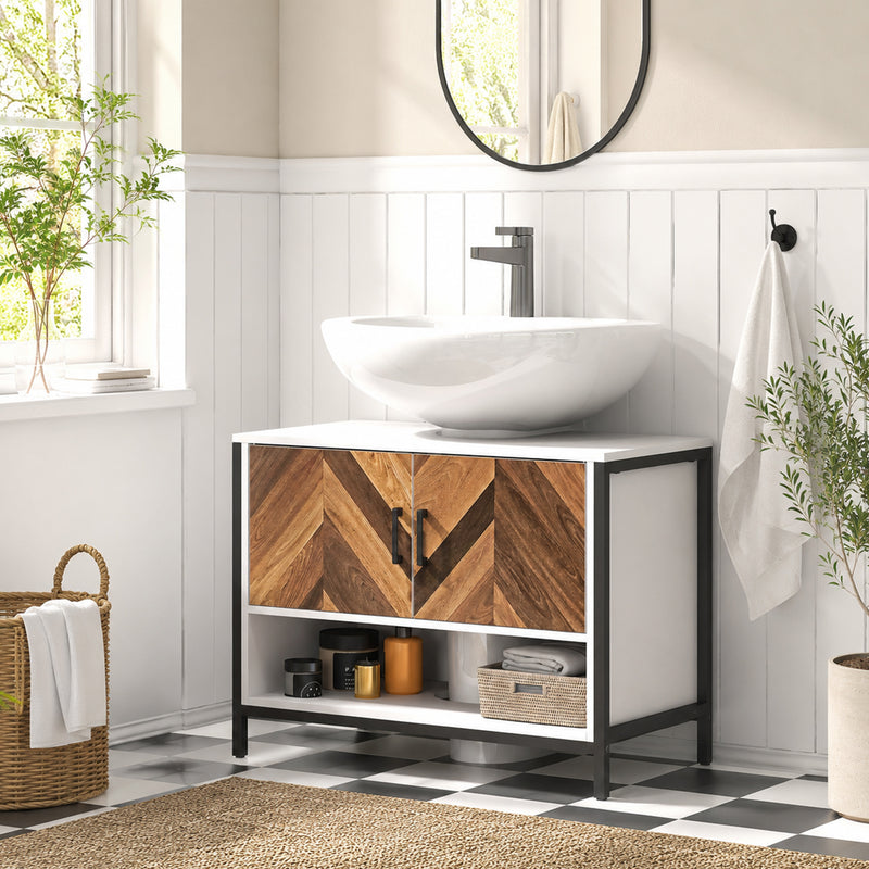 80 cm herringbone under sink cabinet – image 2