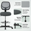 Vinsetto Ergonomic Mesh Standing Desk Chair with Adjustable Footrest Ring and Seat Height Charcoal Grey – view 8